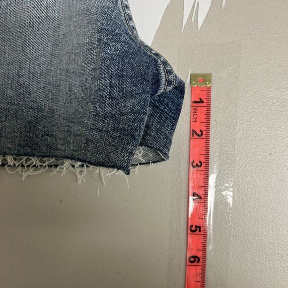 Fidelity Harley High Rise Denim Shorts 29 Raw Hem 5” Inseam Button Fly NWOT - Picture 10 of 10